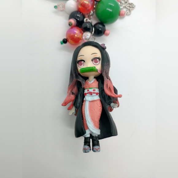 Nezuko Kamado Keychain Demon Slayer KNY Mini Figure Purse Charm Handmade - Picture 9 of 10